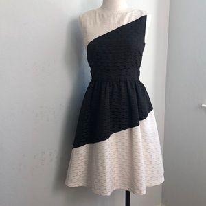 Ivy + Blu Short Color Block Pattern Printed Dress